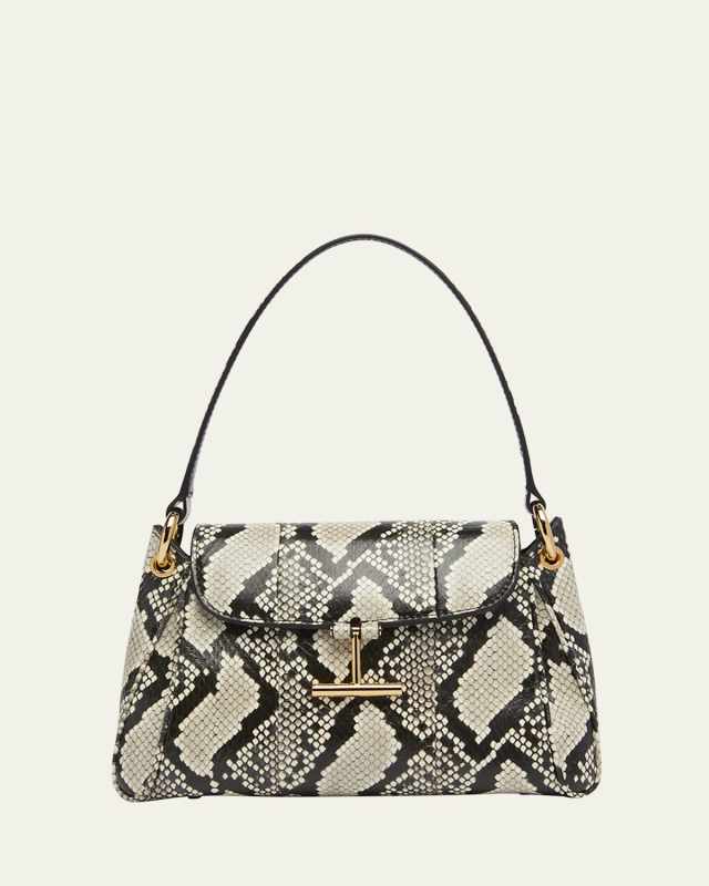 Tara Small Shoulder Bag in Python-Printed Leather